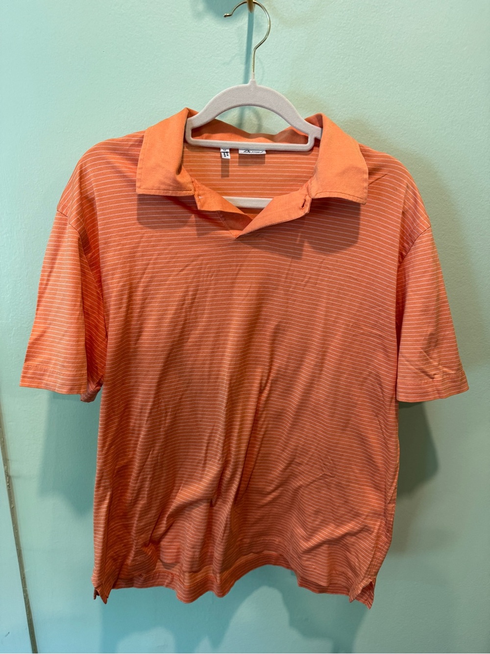 Brioni Orange Striped Polo Shirt